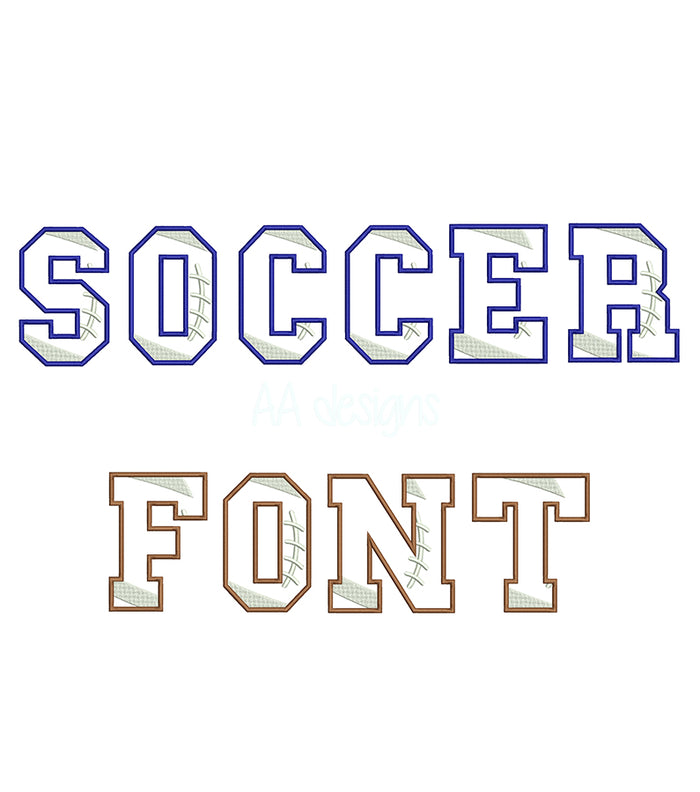 Soccer Ball Applique Embroidery Font