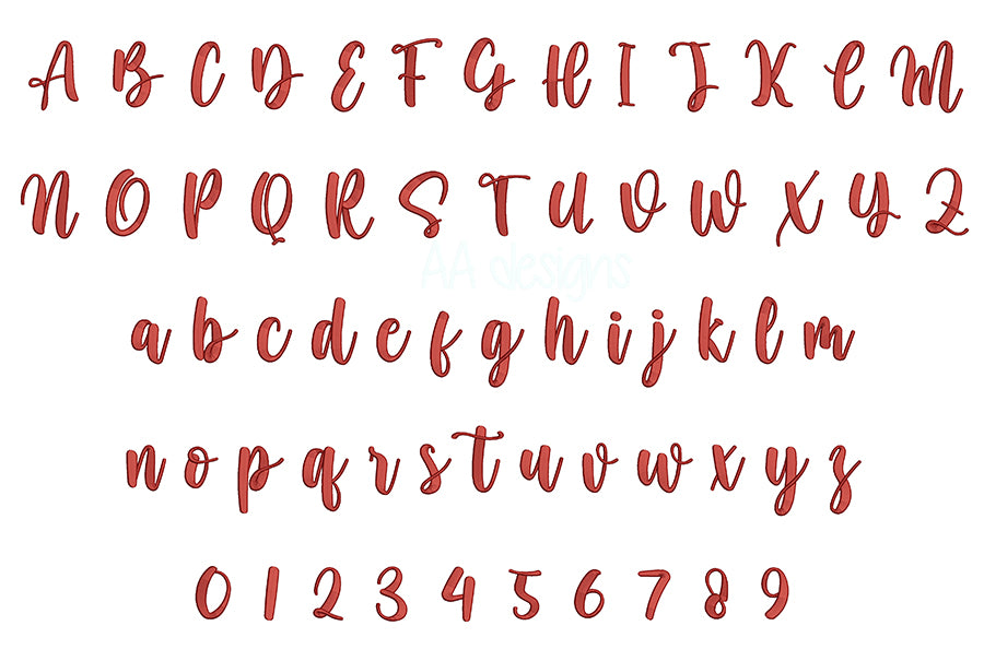 Panda 3D puff embroidery digital font