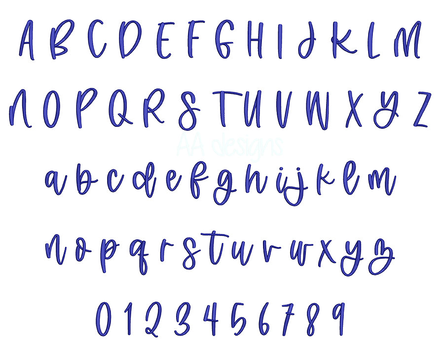 Miss made 3D puff embroidery digital font