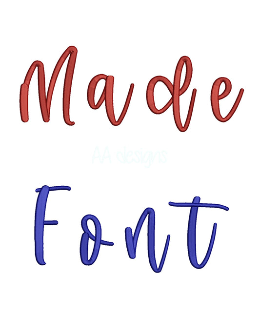 Miss made 3D puff embroidery digital font