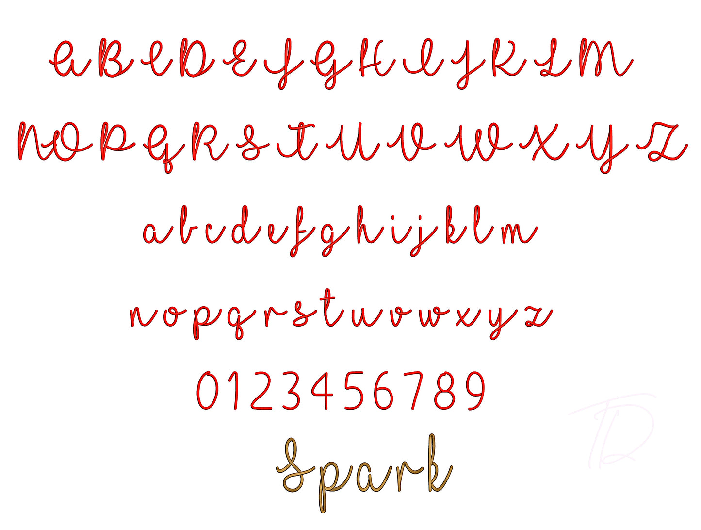 Sparkling 3D puff embroidery digital font. Machine embroidery alphabet in 3D puff foam.