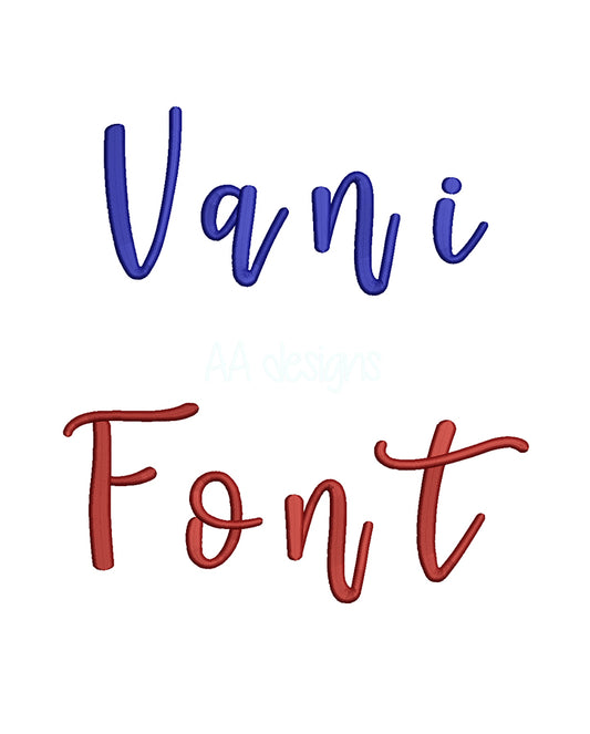 Vanilla 3D puff embroidery digital font. Machine embroidery alphabet in 3D puff foam. BX PES DST embroidery font