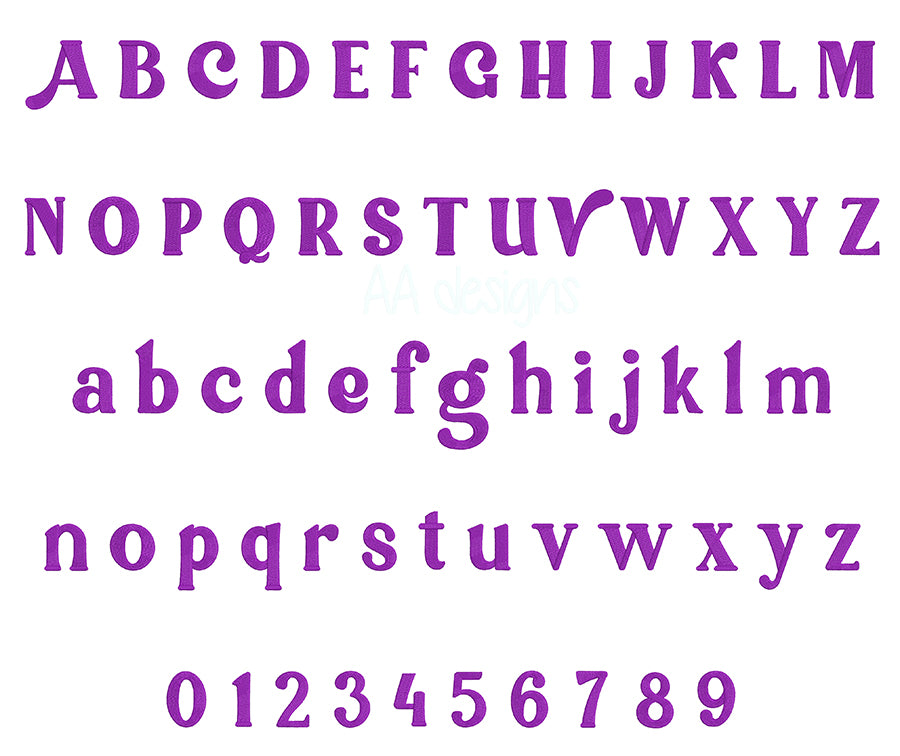 Viber retro embroidery digital font. PES DST BX file for instant download.