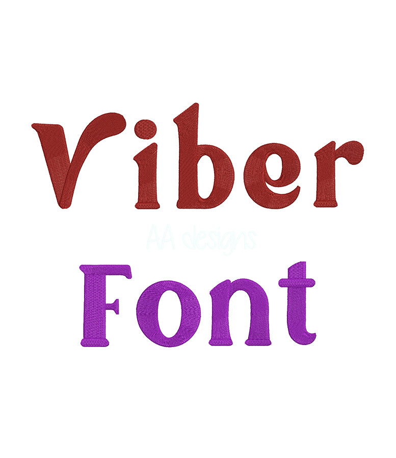 Viber retro embroidery digital font. PES DST BX file for instant download.