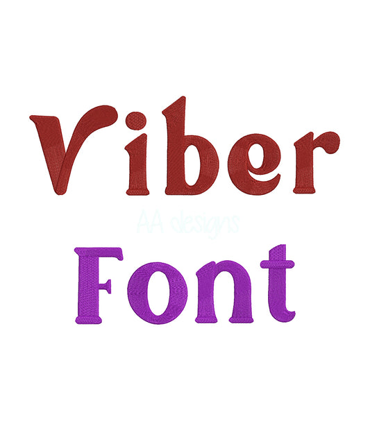 Viber retro embroidery digital font. PES DST BX file for instant download.