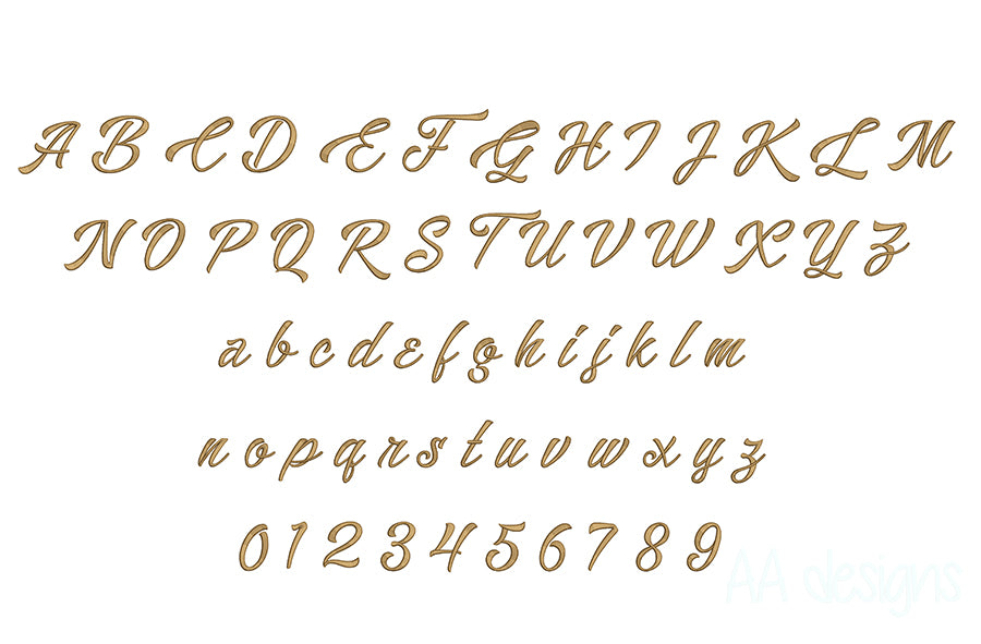 3D puff embroidery digital font. PES DST BX embroidery file for instant download.