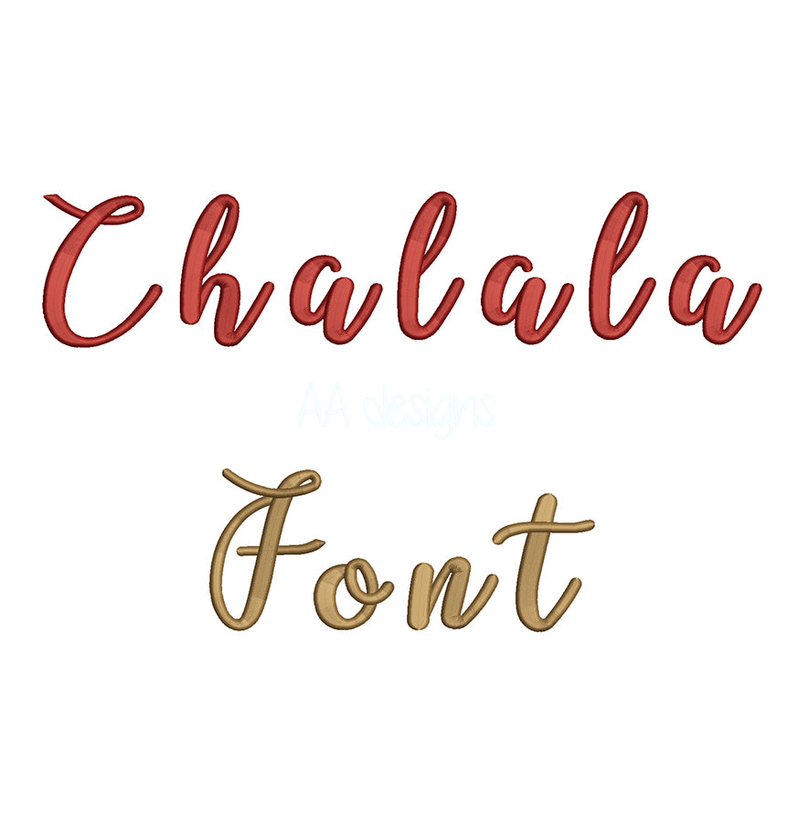 Chalala 3D puff embroidery digital font. PES DST BX file for embroidery machine. Instant download