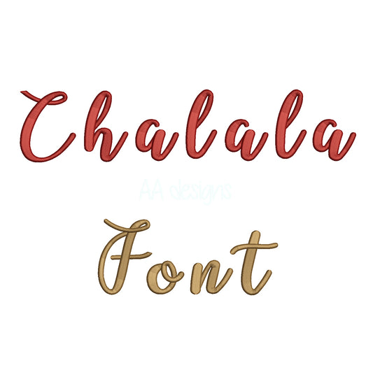 Chalala 3D puff embroidery digital font. PES DST BX file for embroidery machine. Instant download
