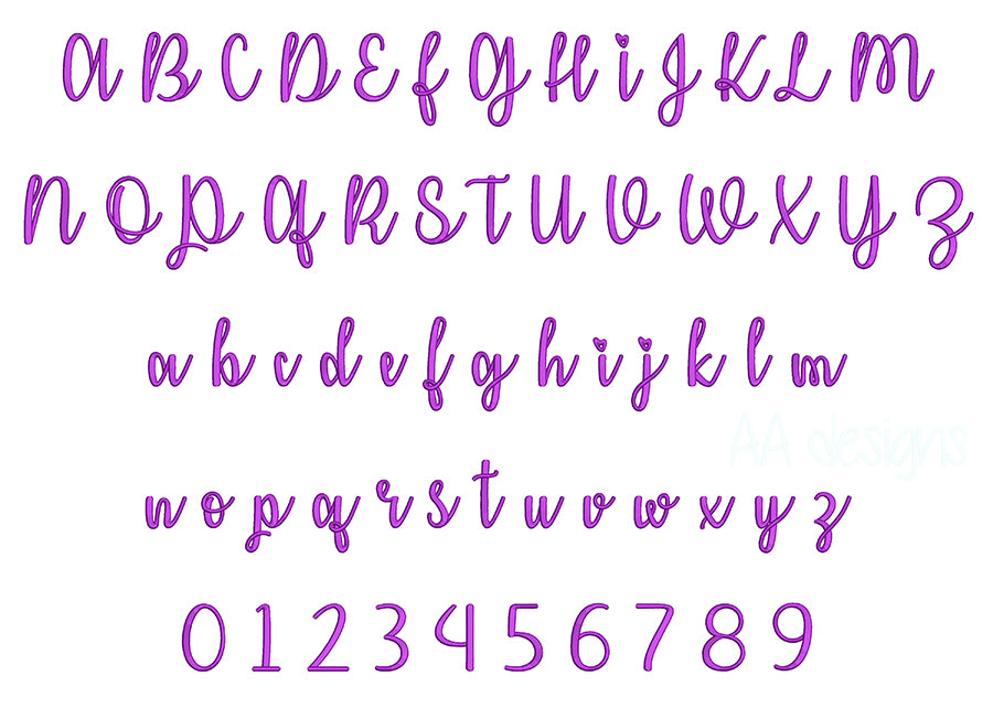 Kiss me 3D puff embroidery digital font. PES DST BX embroidery font for instant download