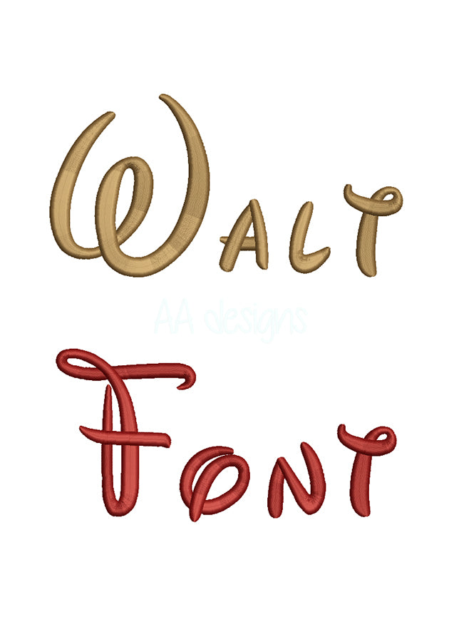 Walt Disney 3D puff embroidery digital font