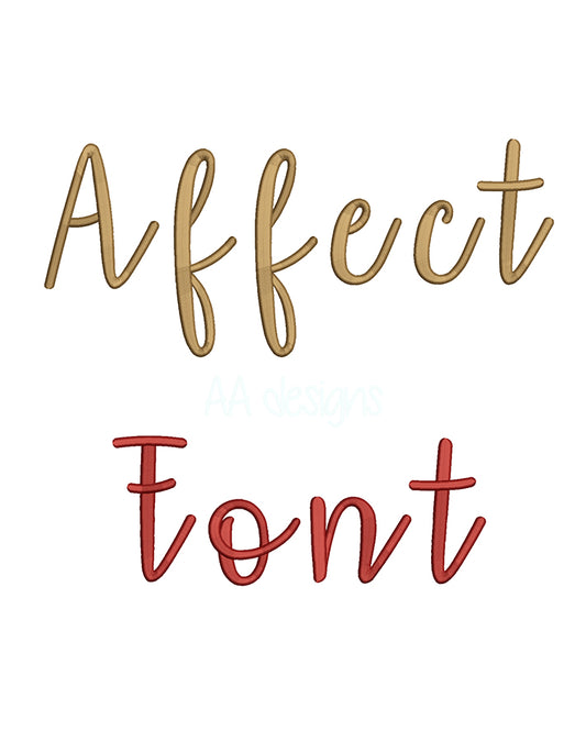 Affection 3D puff embroidery digital font. PES DST BX embroidery file for instant download