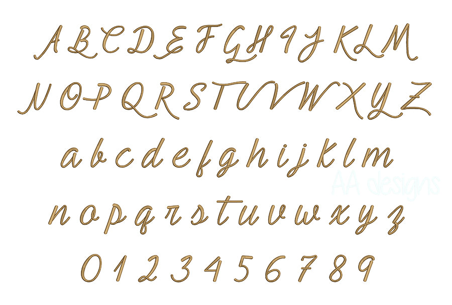 Young 3D puff embroidery digital font. PES DST BX embroidery file for instant download