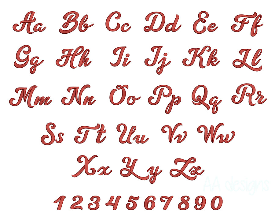 Trend 3D puff embroidery digital font. PES DST BX embroidery file for instant download