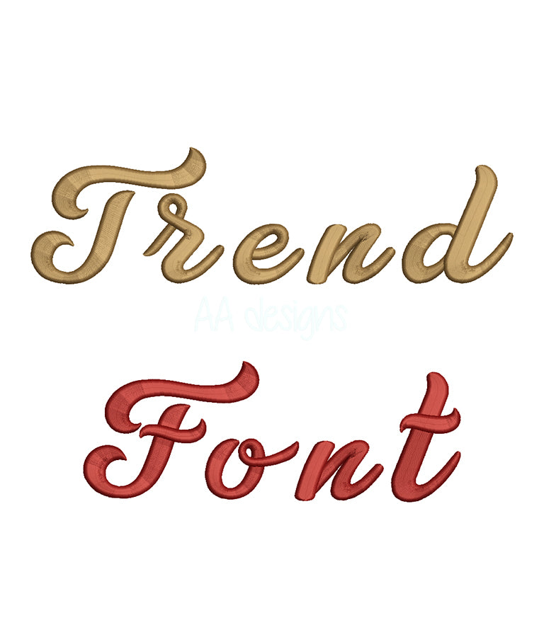 Trend 3D puff embroidery digital font. PES DST BX embroidery file for instant download