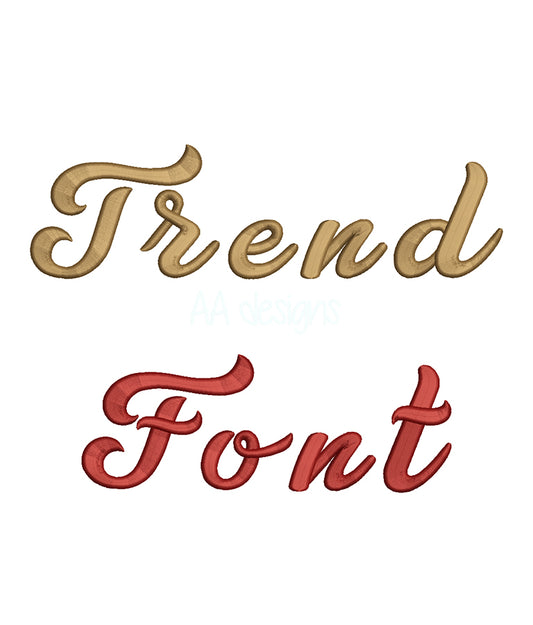 Trend 3D puff embroidery digital font. PES DST BX embroidery file for instant download