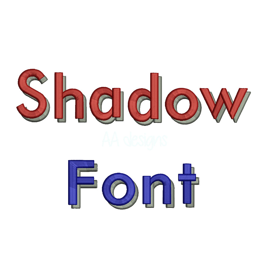 Shadow 3D puff embroidery digital font