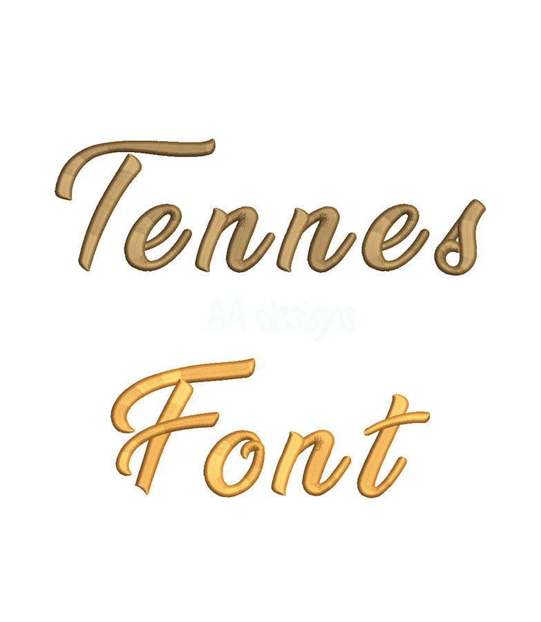 Tennessee 3D puff embroidery digital font. PES DST BX embroidery file for instant download