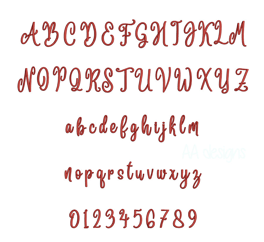 Angel 3D puff embroidery digital font