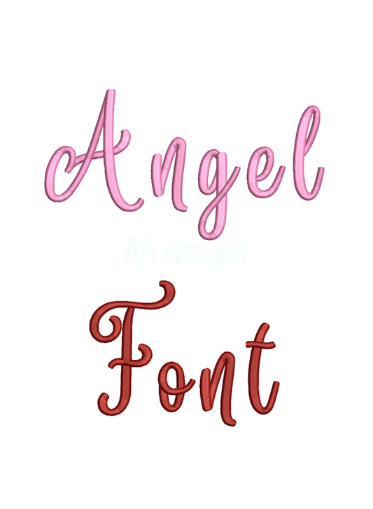 Angel 3D puff embroidery digital font