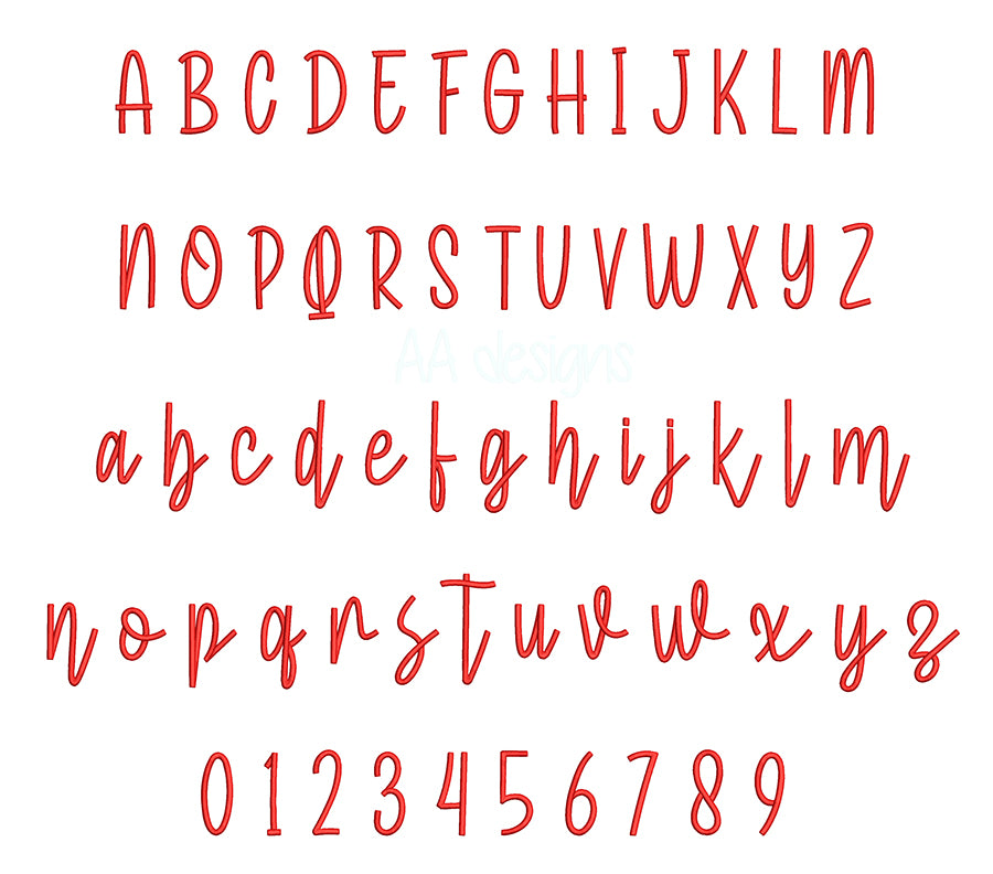 Restock 3D puff embroidery digital font
