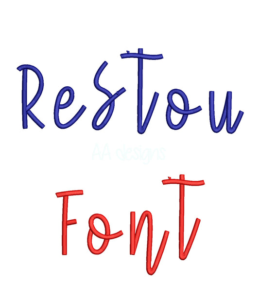 Restock 3D puff embroidery digital font