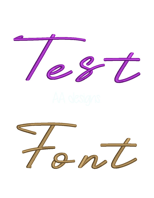 Testimonial 3D puff embroidery digital font