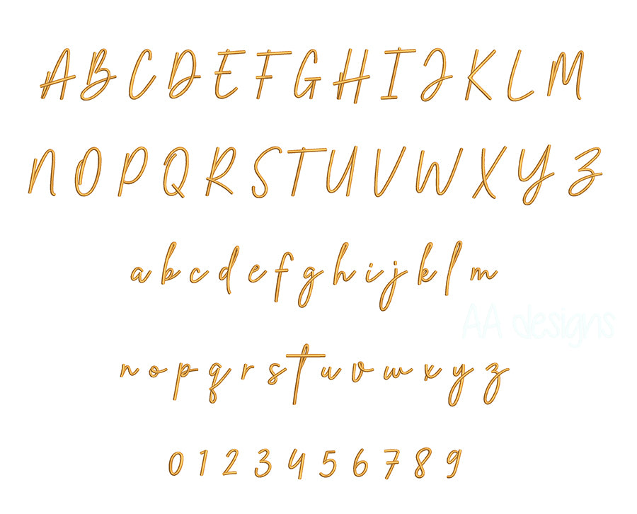 Bellina3D puff embroidery digital font