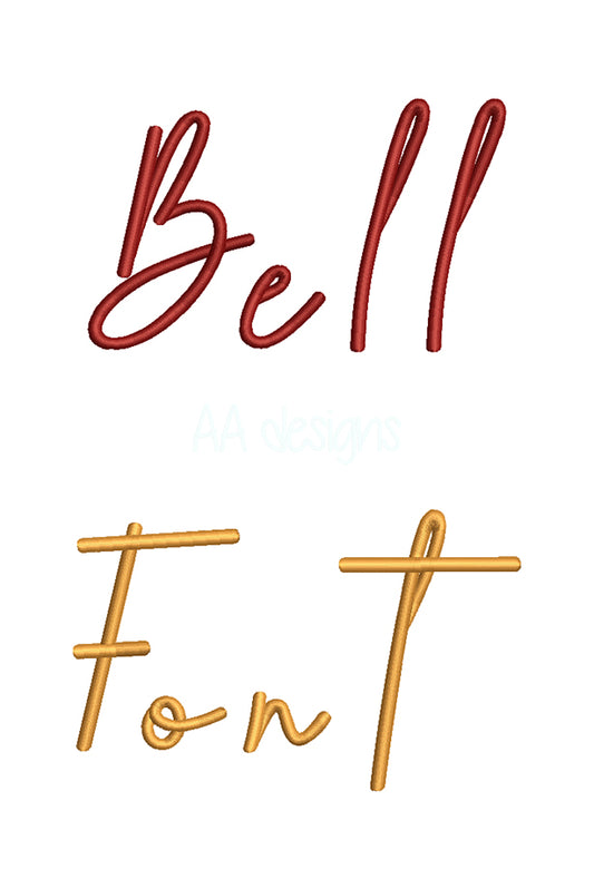 Bellina3D puff embroidery digital font