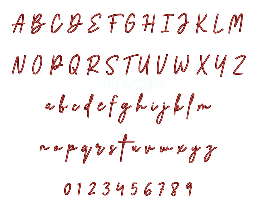 Rosabella3D puff embroidery digital font