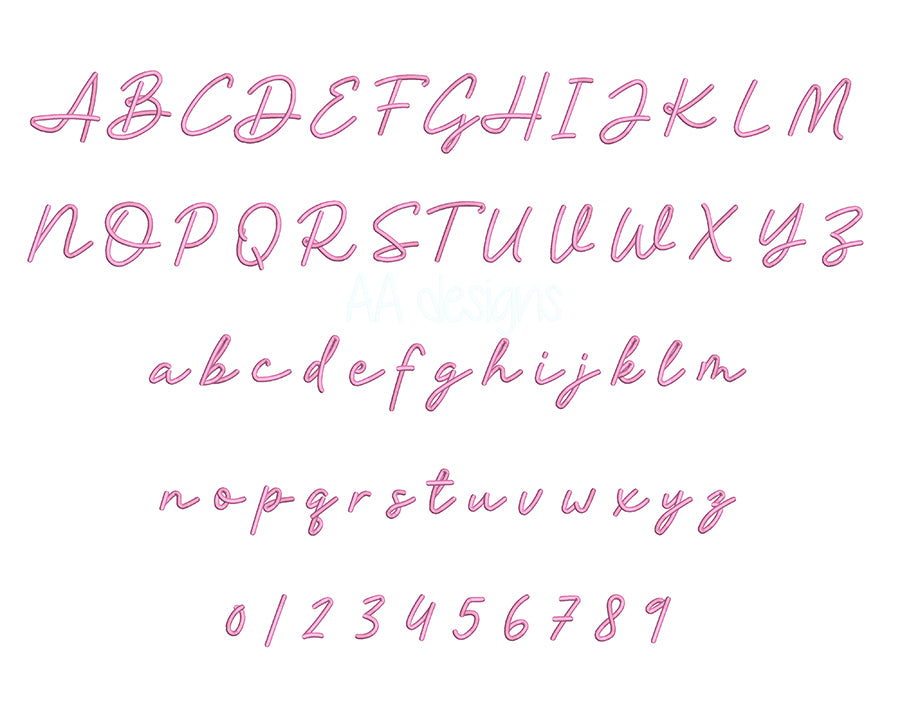 Brittney 3D puff embroidery digital font