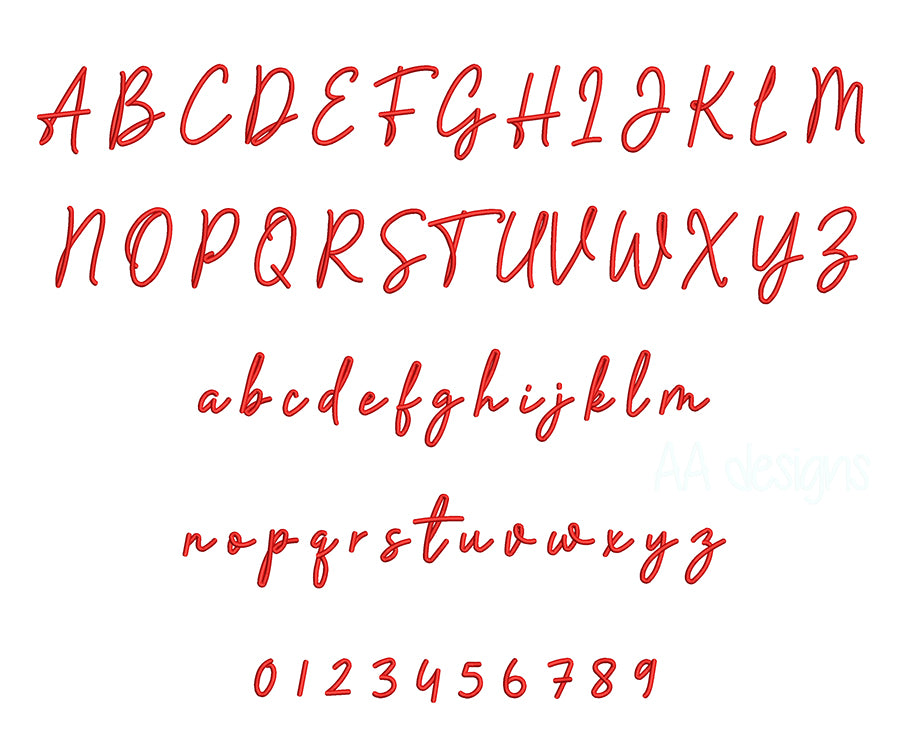 Camellia 3D puff embroidery digital font