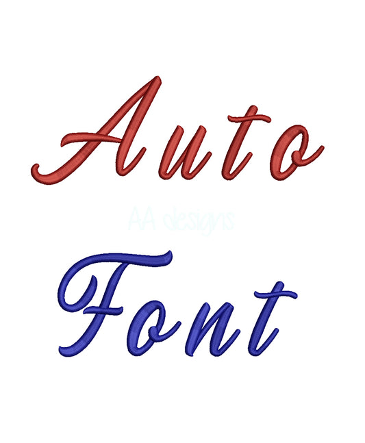 Auto gate 3D puff embroidery digital font