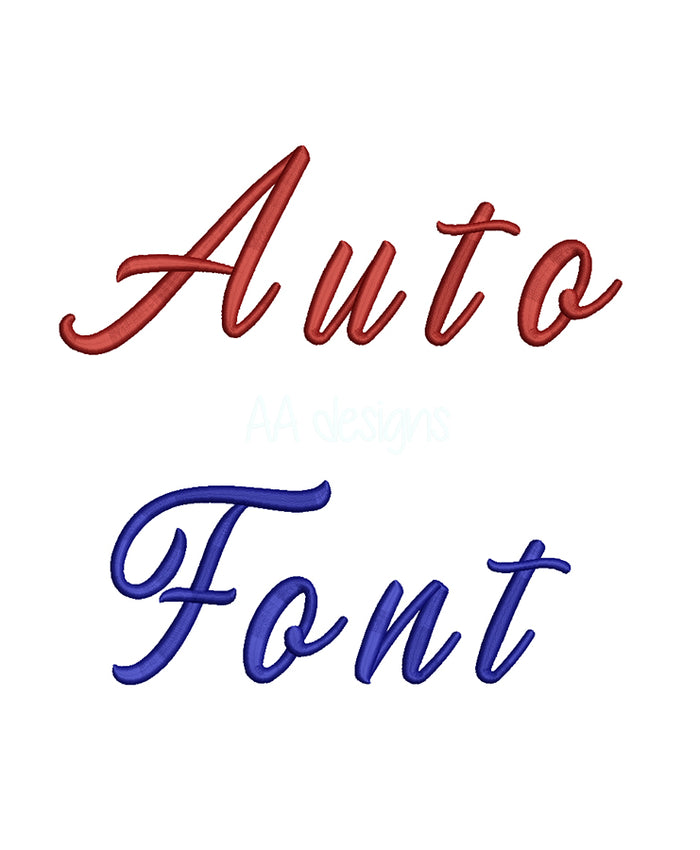 Auto gate 3D puff embroidery digital font