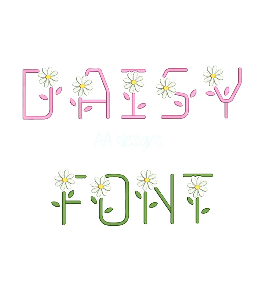 Daisy embroidery digital font