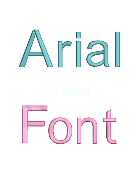 Arial 3D puff embroidery digital font