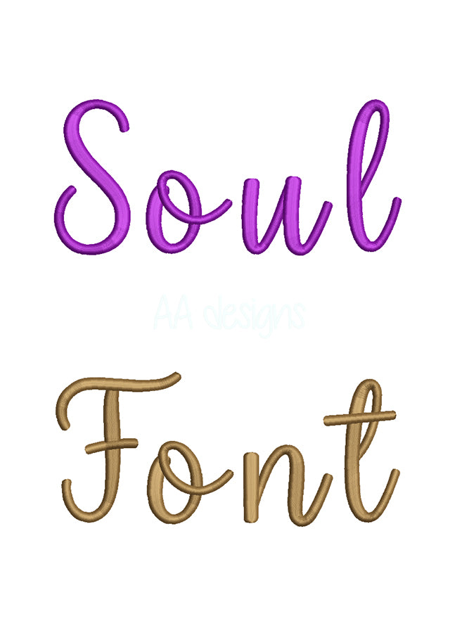 Soulful 3D puff embroidery digital font