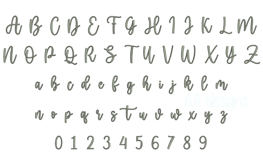 Honey 3D puff embroidery digital font