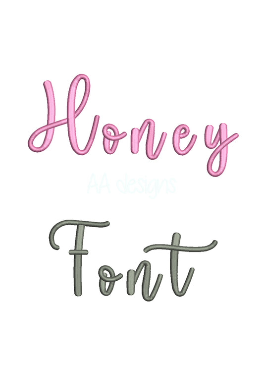 Honey 3D puff embroidery digital font