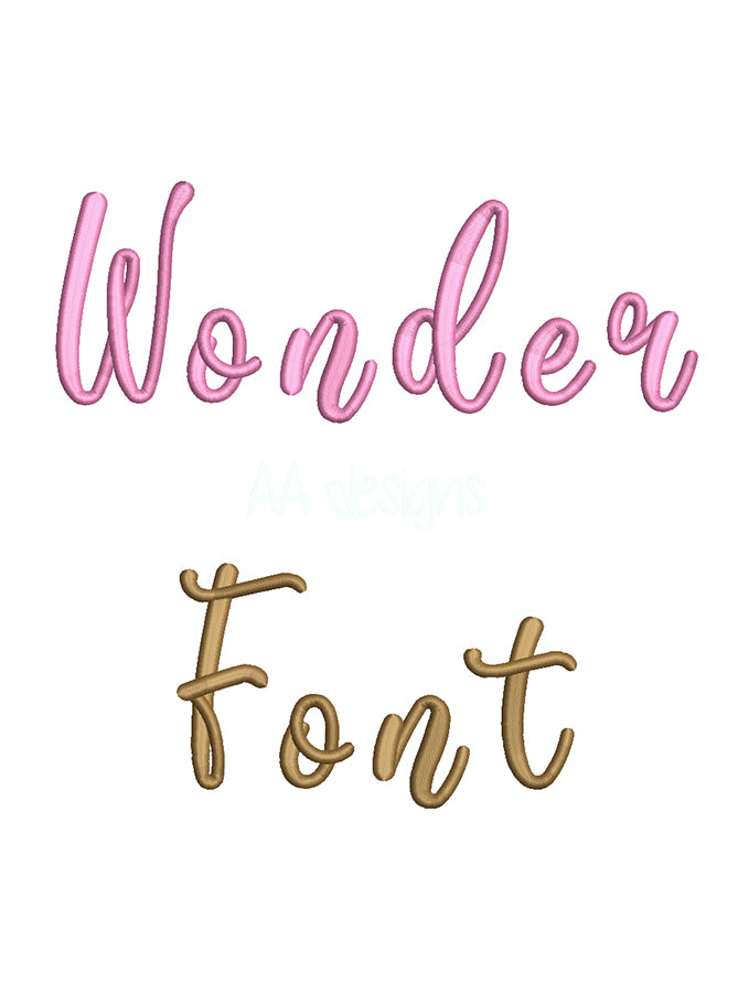 Wonder 3Dpuff embroidery digital font. Machine embroidery font 3D puff foam. PES DST BX and all files for embroidery machine