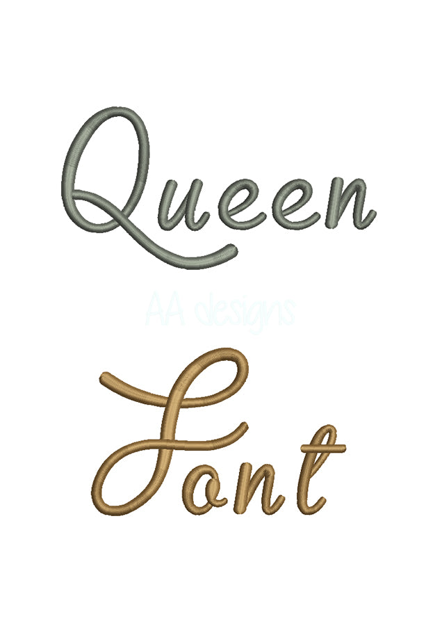 Queen 3D puff embroidery digital font. Machine embroidery font in 3D puff foam. PES DST BX and all files for embroidery machine