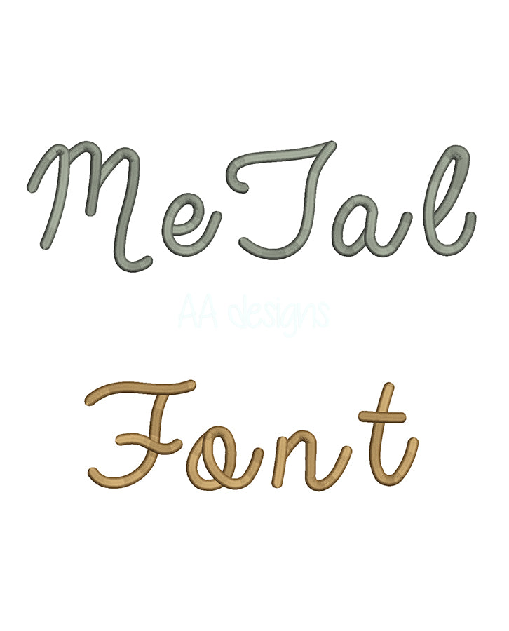 Metal 3D puff embroidery digital font. Machine embroidery font in 3D puff foam. PES DST BX and all files for embroidery machine