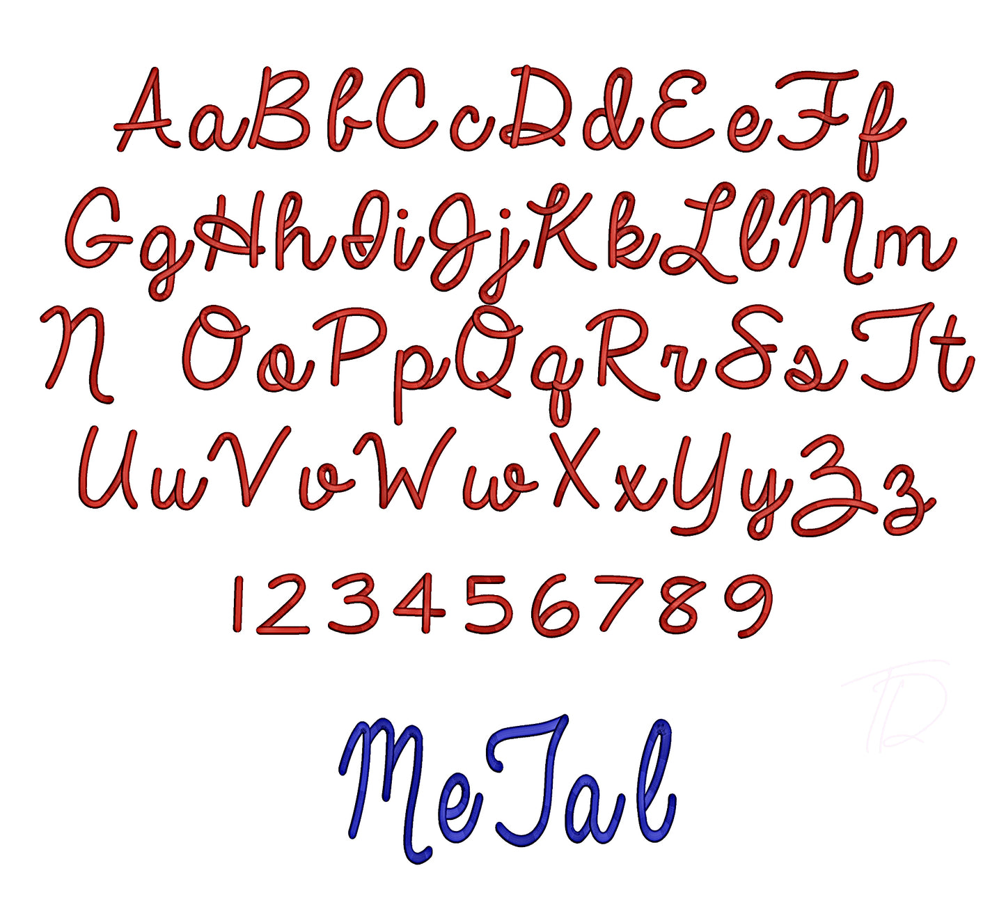 Metal 3D puff embroidery digital font. Machine embroidery font in 3D puff foam. PES DST BX and all files for embroidery machine