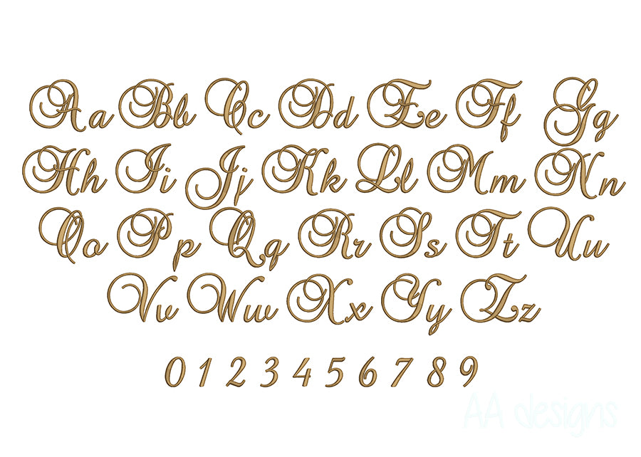 Baroque puff embroidery digital font. Machine embroidery font in 3D puff foam. PES DST BX and all files for embroidery machine.