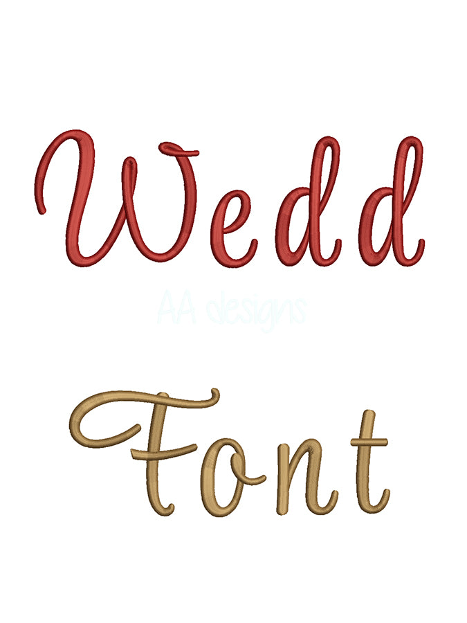 Wedding 3D Puff Embroidery Font | BX PES DST Instant Download