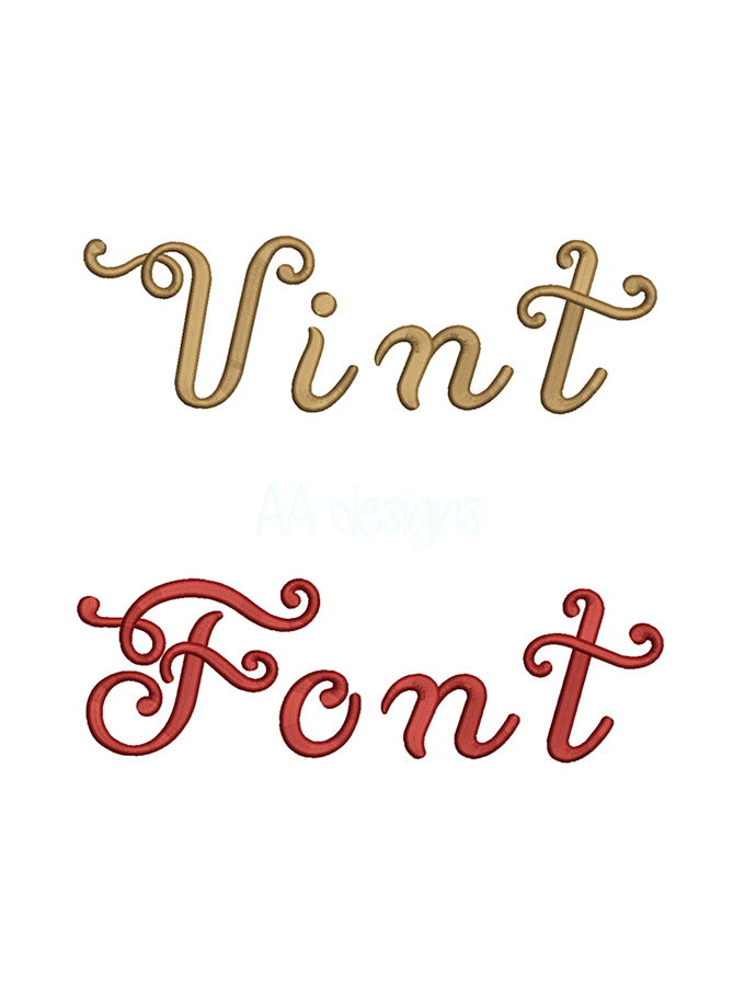 Vintage 3D puff embroidery digital font