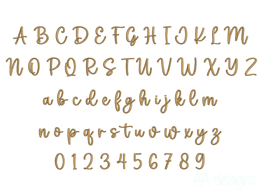 Willow 3D puff embroidery digital font