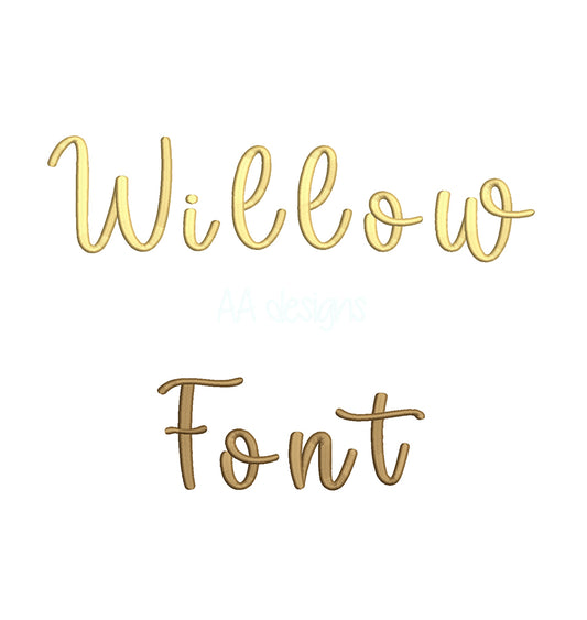 Willow 3D puff embroidery digital font