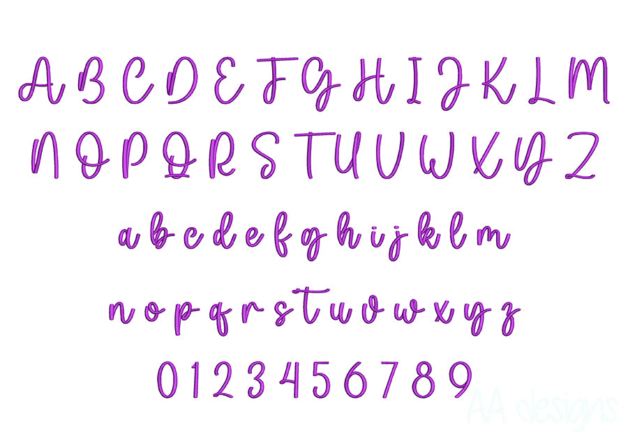 You 3D puff embroidery digital font