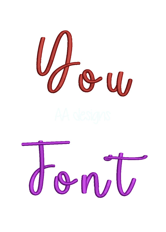 You 3D puff embroidery digital font