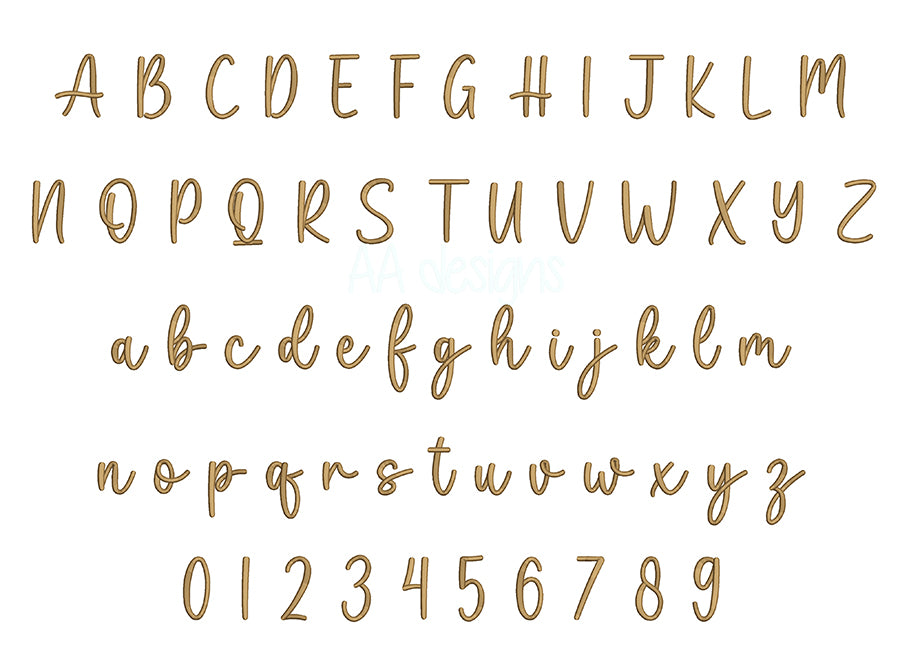 Adelia 3D puff embroidery digital font
